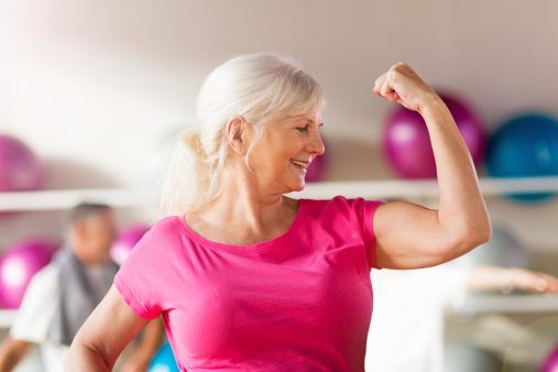 Senior woman at the gym